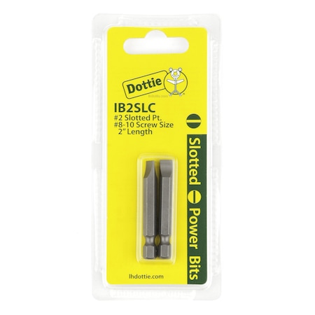 Dottie L.H. Dottie No 2 x 2'' Slotted Power Bit (Carded) IB2SLC